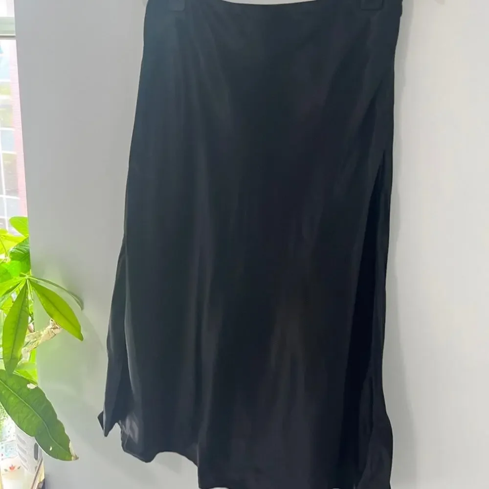 The Limited Black Silky Feel Midi Skirt Size 0